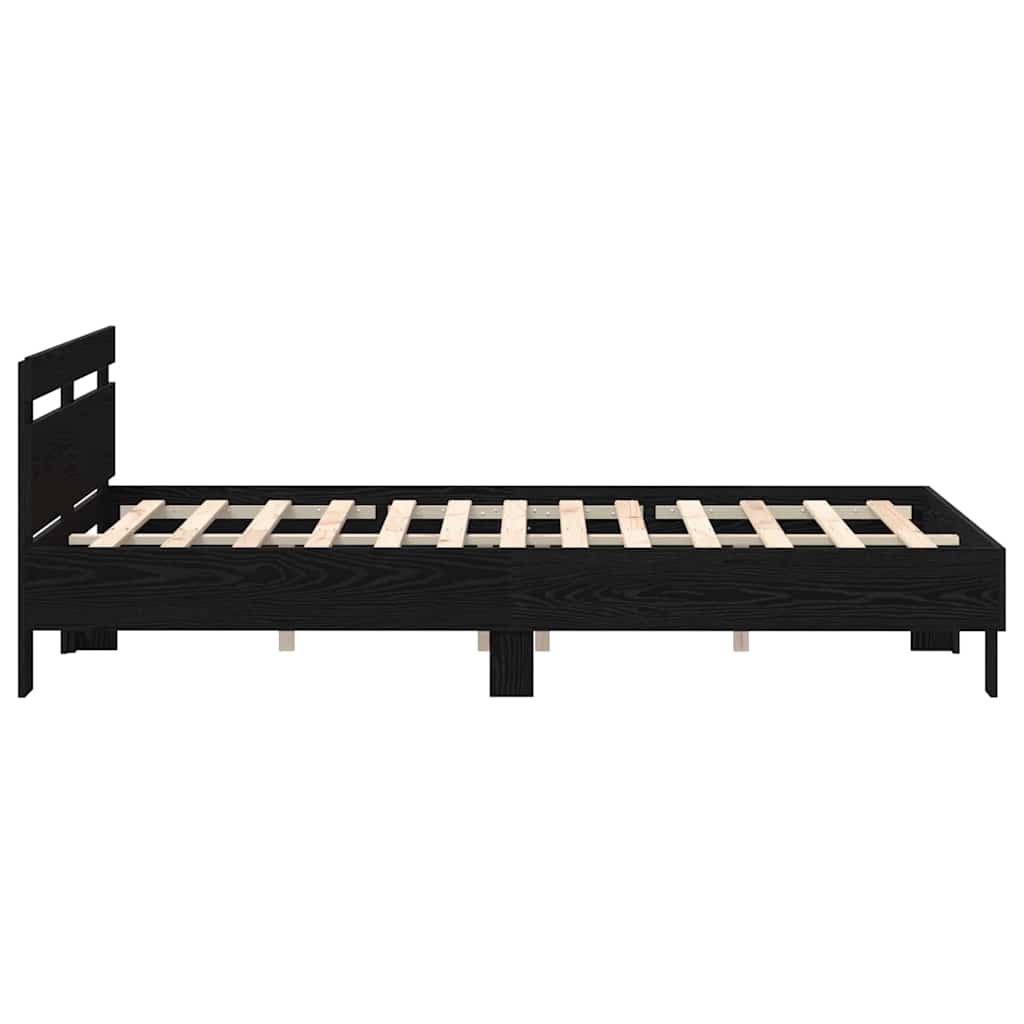 vidaXL Σκελετός Κρεβατιού Μαύρη Οξυά 140 x 190 cm Επεξεργασμένο ξύλο