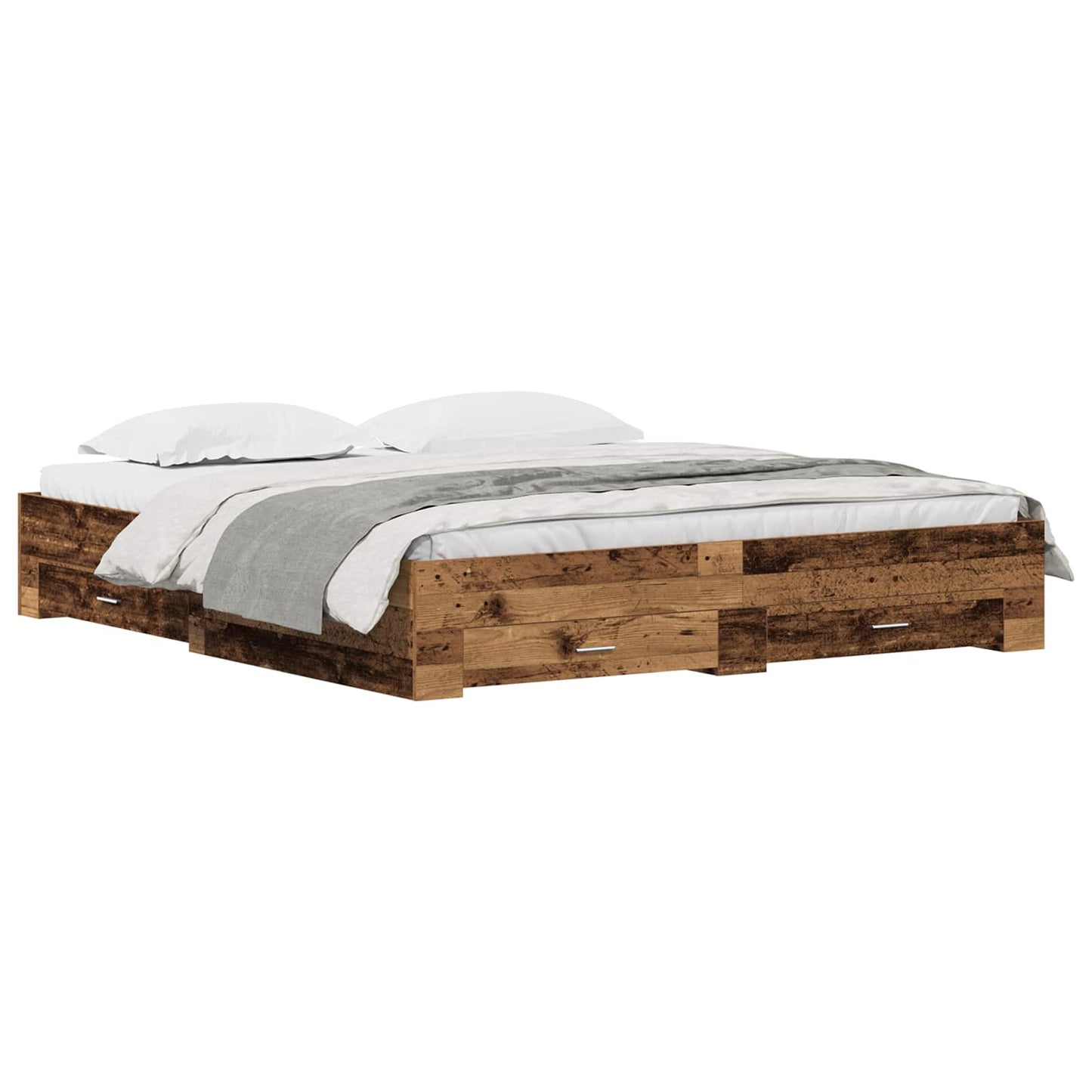 vidaXL Σκελετός Κρεβατιού Παλιό Ξύλο 180 x 200 cm Επεξεργασμένο Ξύλο