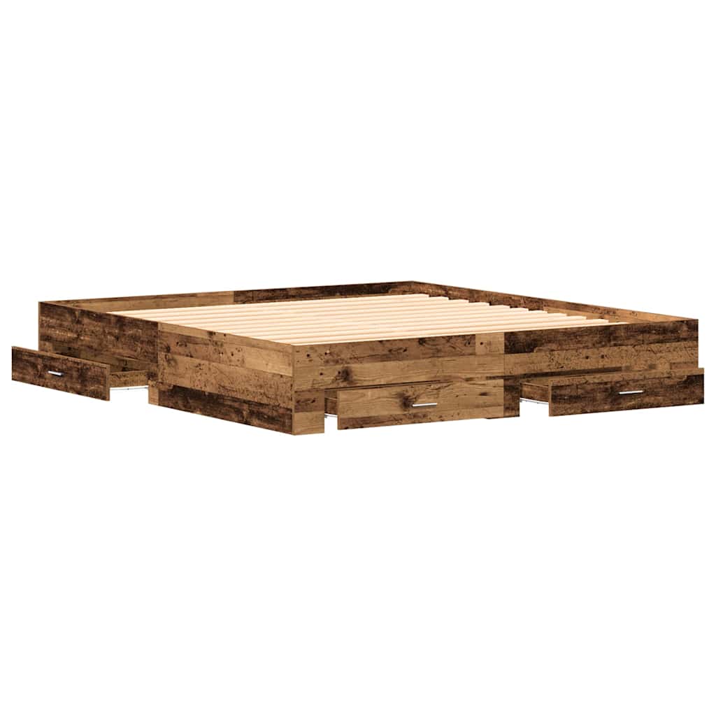 vidaXL Σκελετός Κρεβατιού Παλιό Ξύλο 180 x 200 cm Επεξεργασμένο Ξύλο