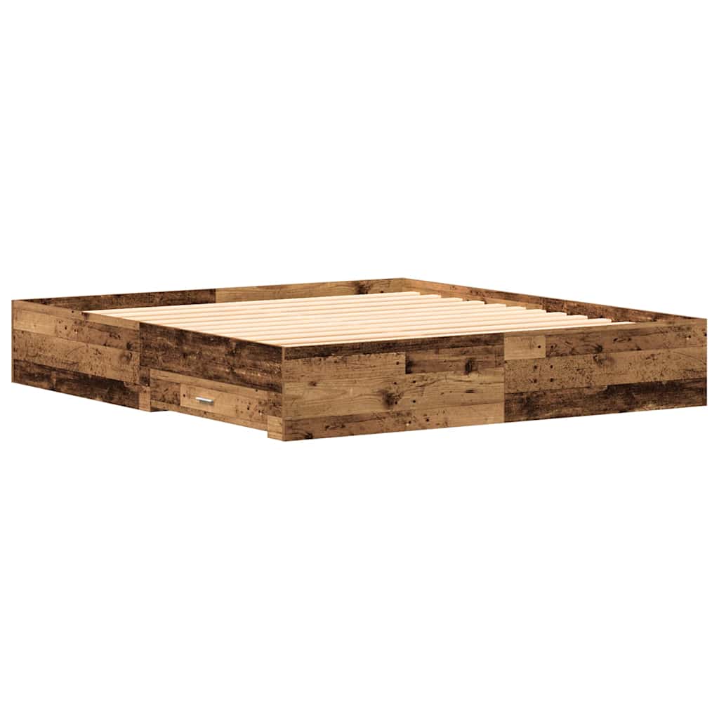 vidaXL Σκελετός Κρεβατιού Παλιό Ξύλο 180 x 200 cm Επεξεργασμένο Ξύλο