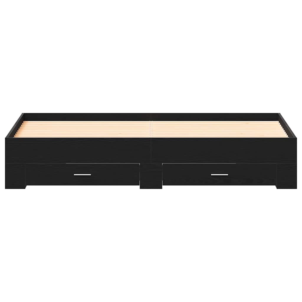 vidaXL Κρεβάτι με Συρτάρια Μαύρη Δρυς 180x200 εκ Επεξεργασμένο Ξύλο