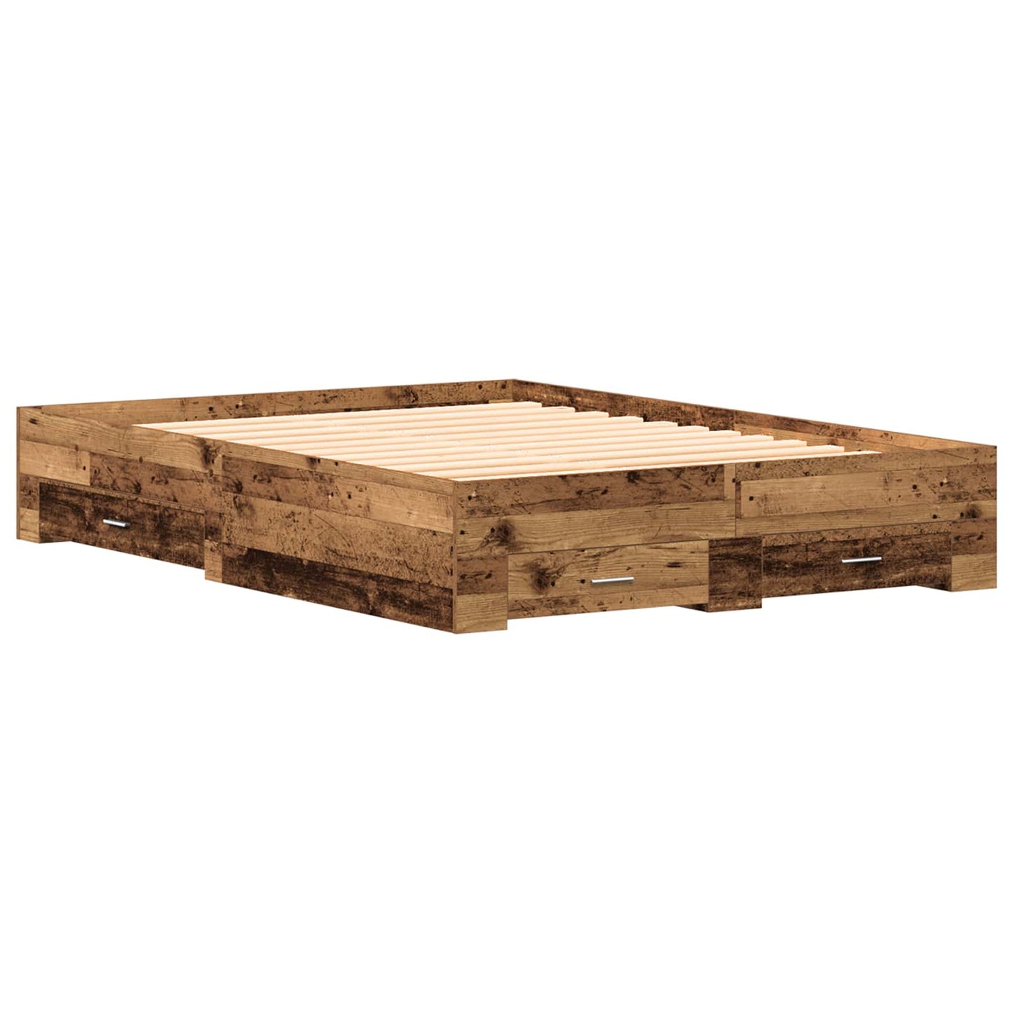 vidaXL Σκελετός Κρεβατιού Παλιό Ξύλο 140 x 200 cm Επεξεργασμένο Ξύλο