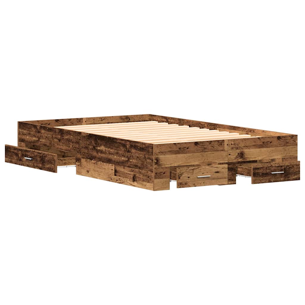 vidaXL Σκελετός Κρεβατιού Παλιό Ξύλο 120 x 200 cm Επεξεργασμένο ξύλο