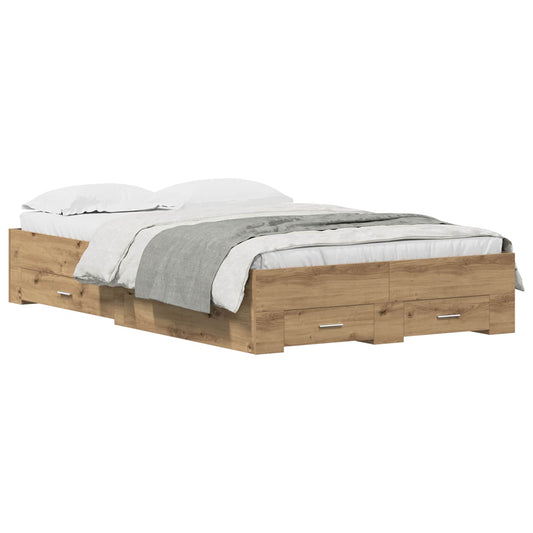 vidaXL Σκελετός Κρεβατιού Artisan Oak 120 x 200 cm Επεξεργασμένο ξύλο