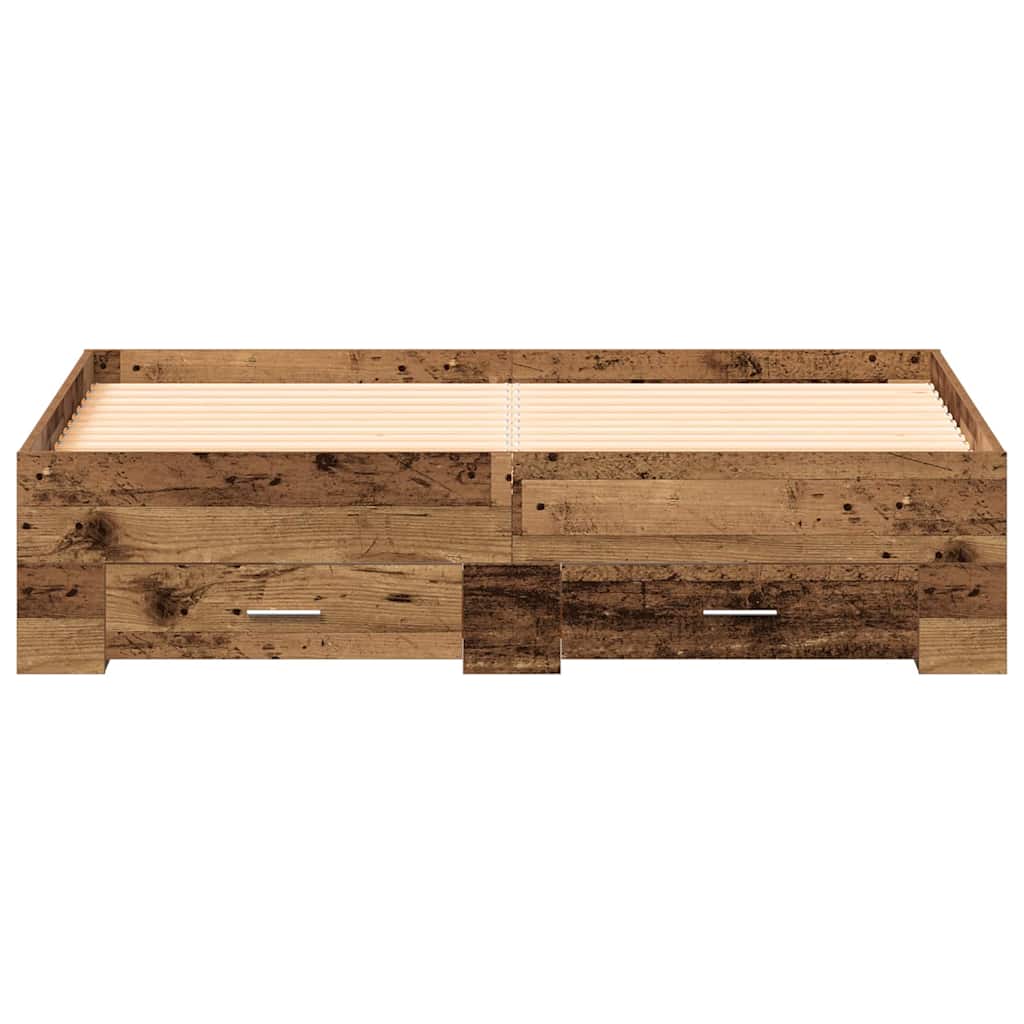 vidaXL Σκελετός Κρεβατιού Παλιό Ξύλο 140 x 190 cm Επεξεργασμένο ξύλο