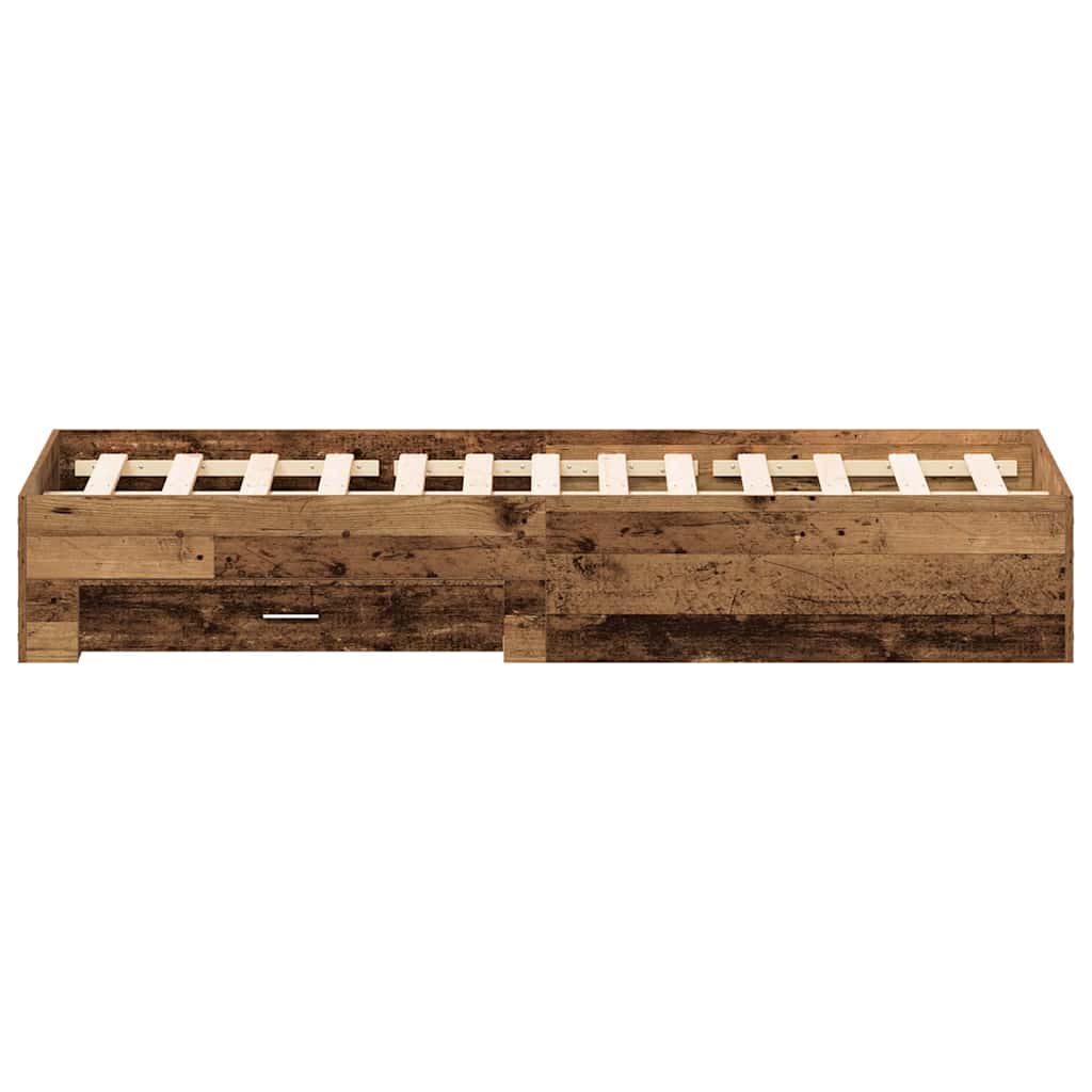 vidaXL Σκελετός Κρεβατιού Παλιό Ξύλο 140 x 190 cm Επεξεργασμένο ξύλο