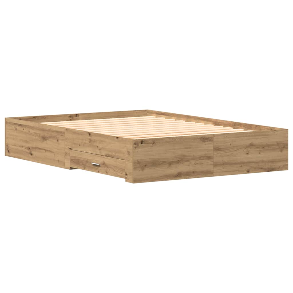 vidaXL Σκελετός Κρεβατιού Artisan Oak 140 x 190 cm Επεξεργασμένο ξύλο