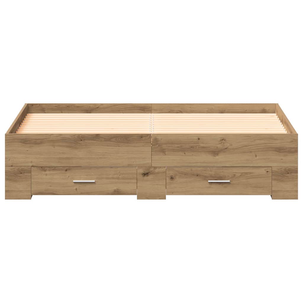 vidaXL Σκελετός Κρεβατιού Artisan Oak 135 x 190 cm Επεξεργασμένο ξύλο