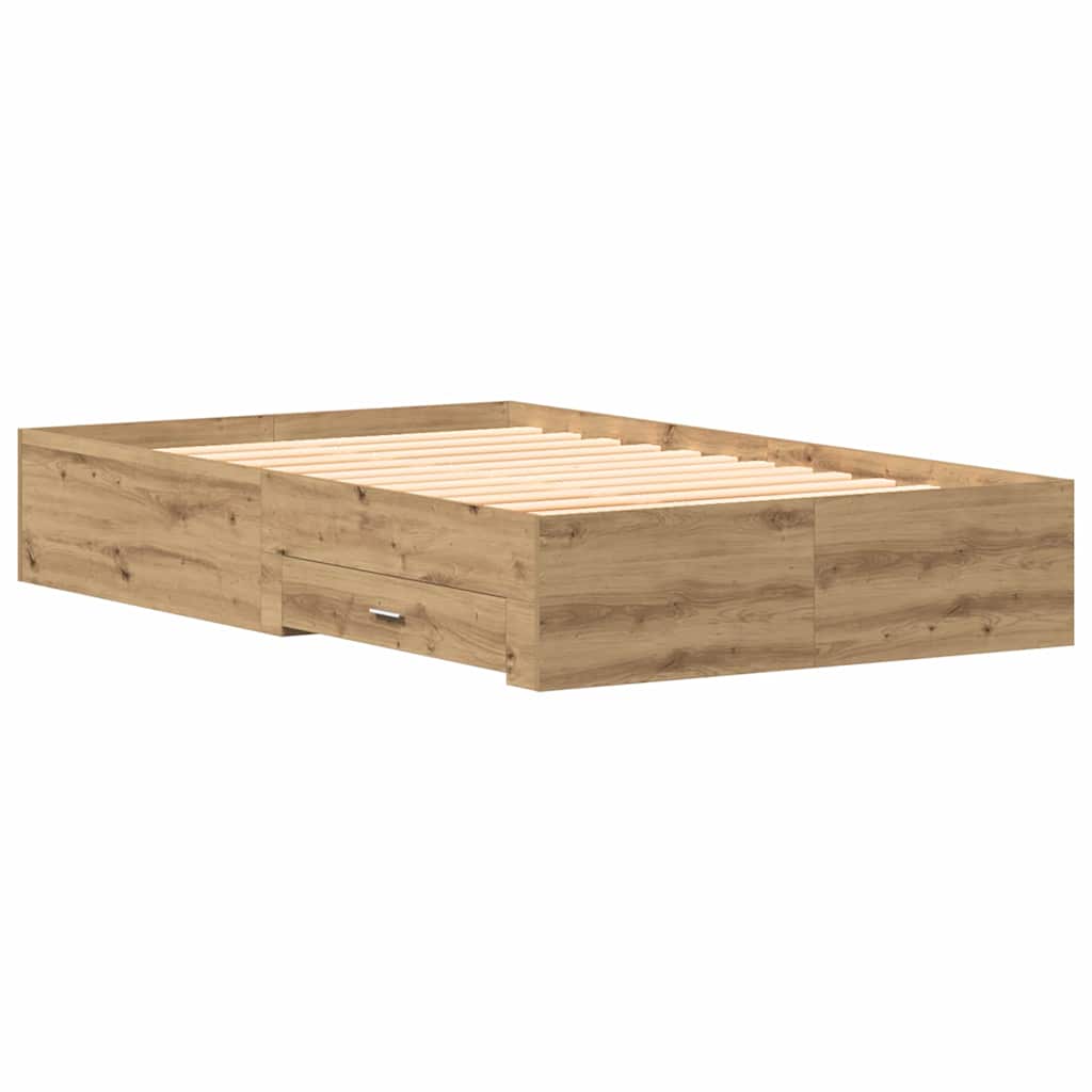 vidaXL Κρεβάτι με Συρτάρια Artisan Oak 120x190 εκ Κατασκευασμένο Ξύλο
