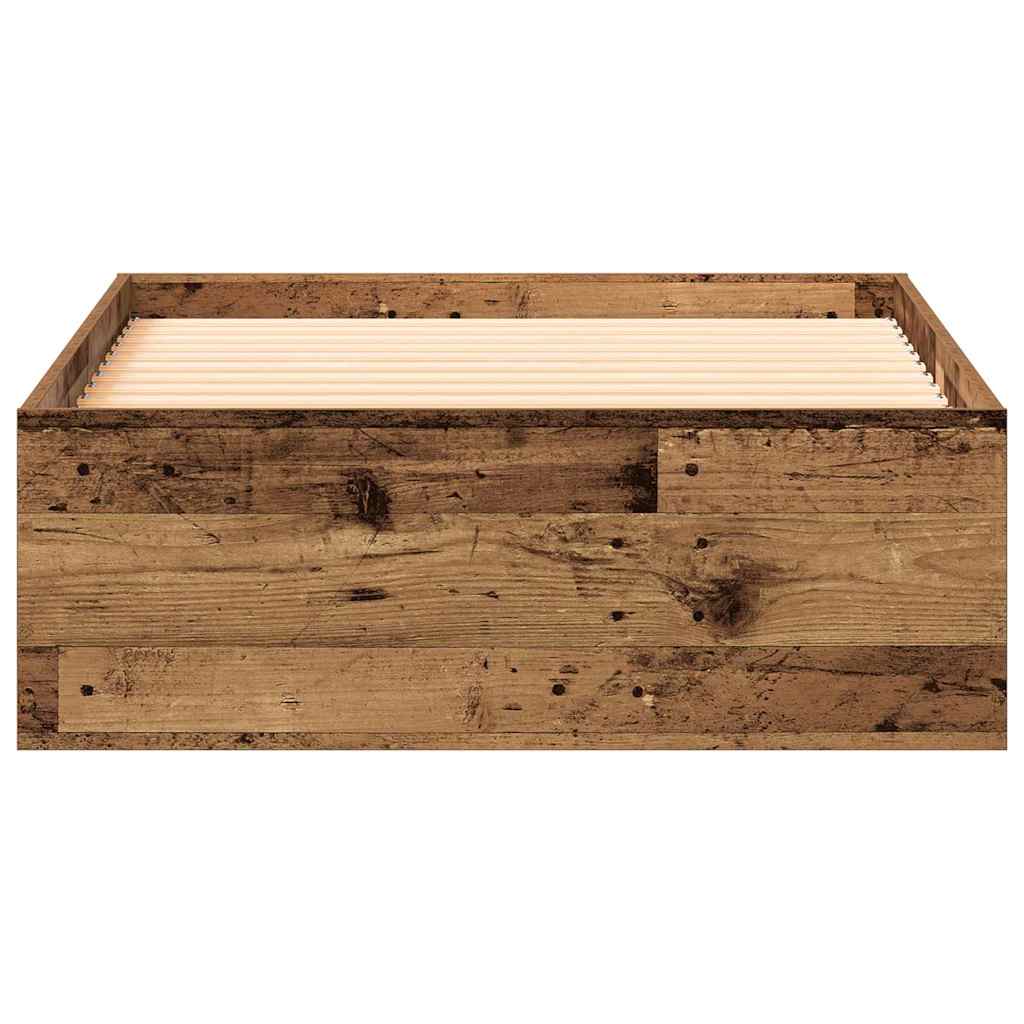vidaXL Κρεβάτι με Συρτάρια Παλαιό ξύλο 100 x 200 cm Επεξεργασμένο ξύλο