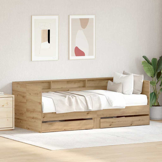 vidaXL Καναπές Κρεβάτι Artisan Oak 100 x 200 cm Επεξεργασμένο ξύλο