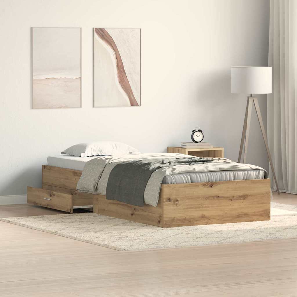 vidaXL Κρεβάτι Artisan Oak 90x200 cm από Επεξεργασμένο Ξύλο