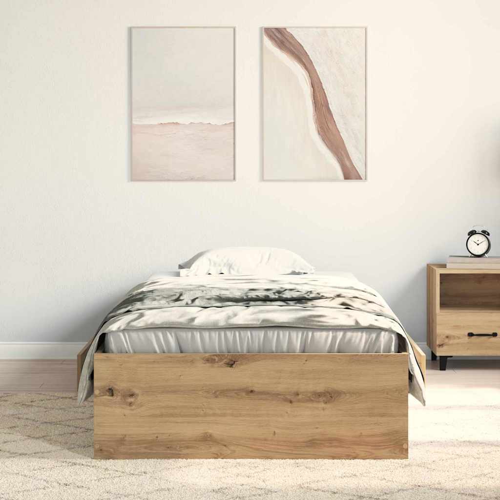 vidaXL Κρεβάτι Artisan Oak 90x200 cm από Επεξεργασμένο Ξύλο