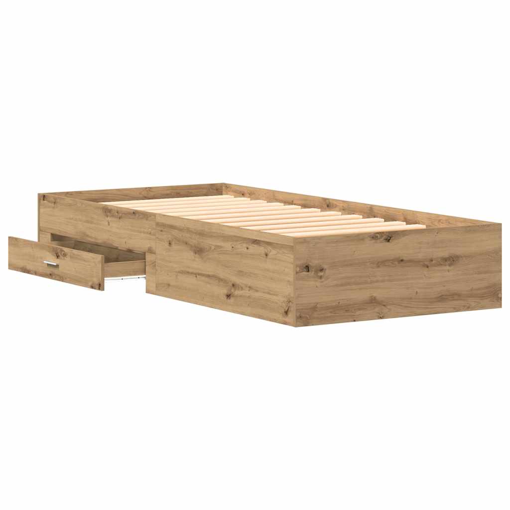 vidaXL Κρεβάτι Artisan Oak 90x200 cm από Επεξεργασμένο Ξύλο