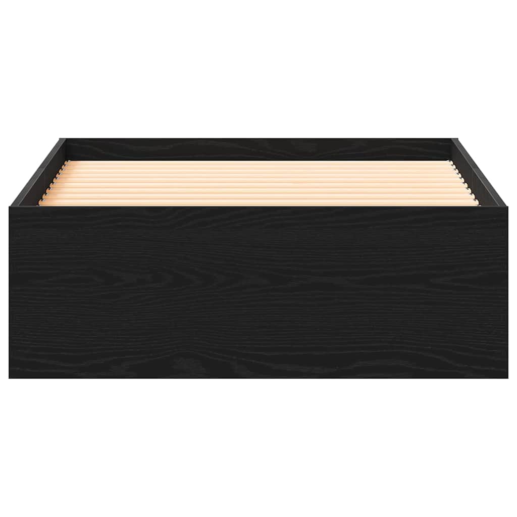 vidaXL Κρεβάτι Μαύρο Δρυ 90x200 εκ Επεξεργασμένο Ξύλο