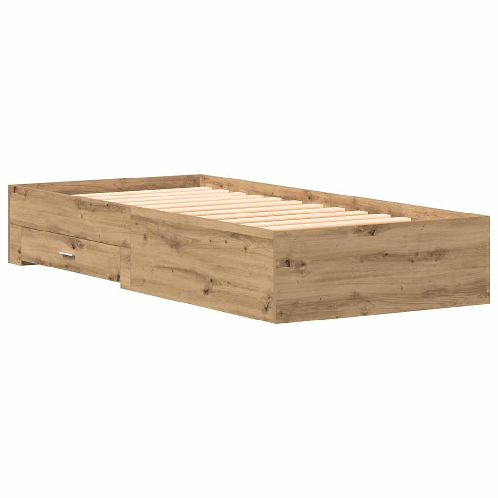 vidaXL Κρεβάτι Artisan Oak 90x190 εκ. Επεξεργασμένο Ξύλο