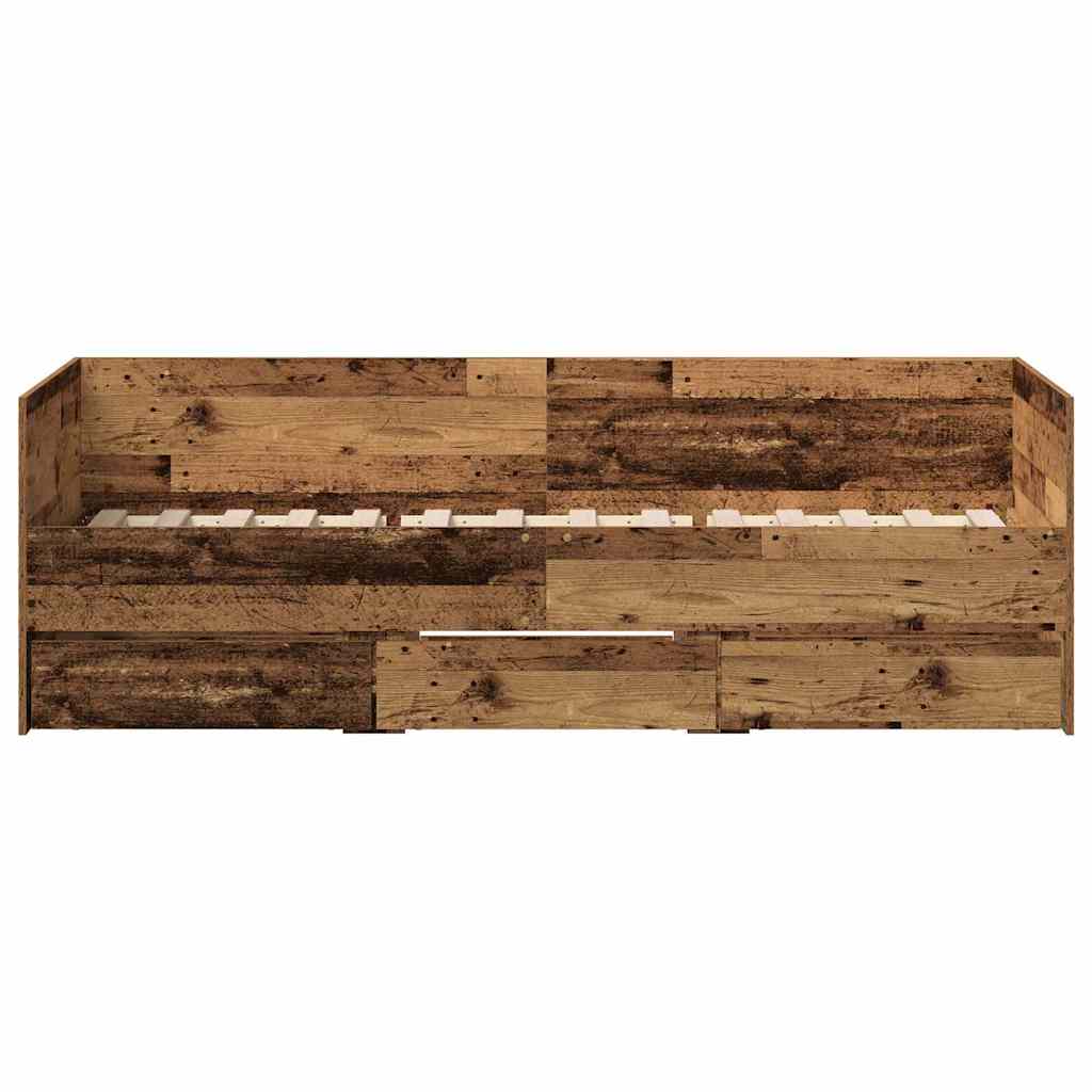 vidaXL Ρουστίκ Κρεβάτι Ημέρας Παλαιό ξύλο Επεξεργασμένο ξύλο 90 x 200 εκ.