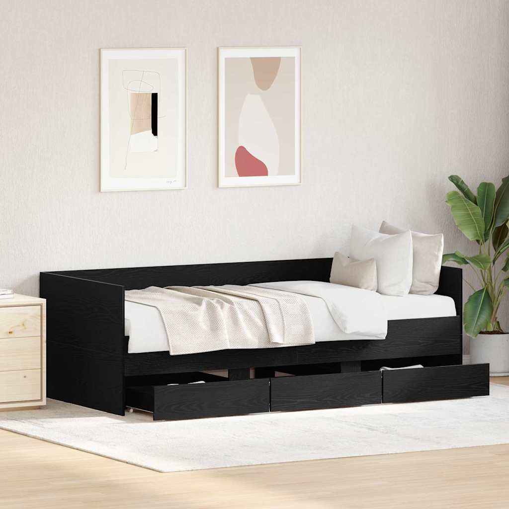 vidaXL Δίπλωμα Μαύρη δρυς Επεξεργασμένο ξύλο 90 x 200 cm Ανθεκτικό