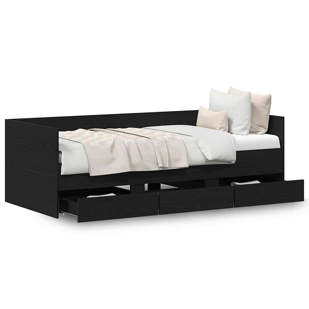 vidaXL Δίπλωμα Μαύρη δρυς Επεξεργασμένο ξύλο 90 x 200 cm Ανθεκτικό