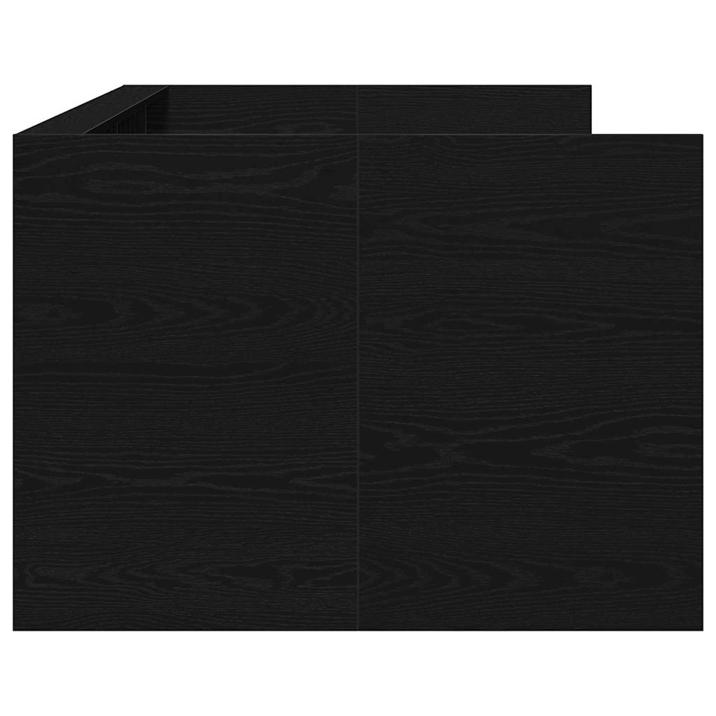 vidaXL Μαύρο Κρεβάτι Ημέρας με Συρτάρια Μαύρη Δρυς Κατασκευασμένο Ξύλο