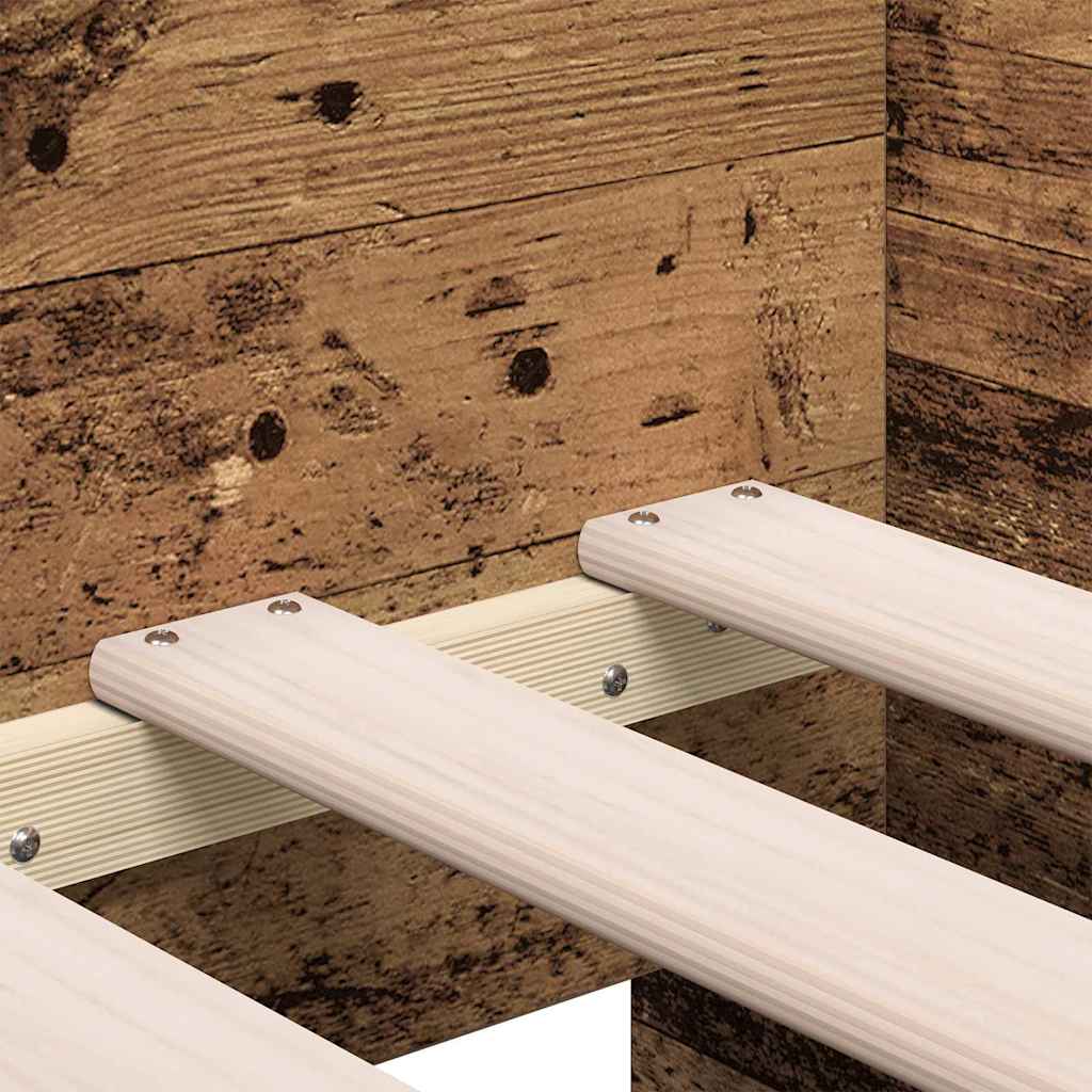 vidaXL Κρεβάτι ημέρας με Συρτάρια Φθαρμένο ξύλο 90 x 190 εκ. Ανθεκτικό