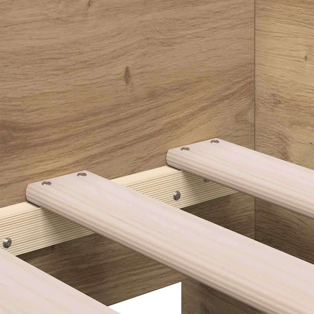 vidaXL Ημέρας Κρεβάτι με Συρτάρια Καρυδιά Επεξεργασμένο ξύλο 90 x 190 εκ.