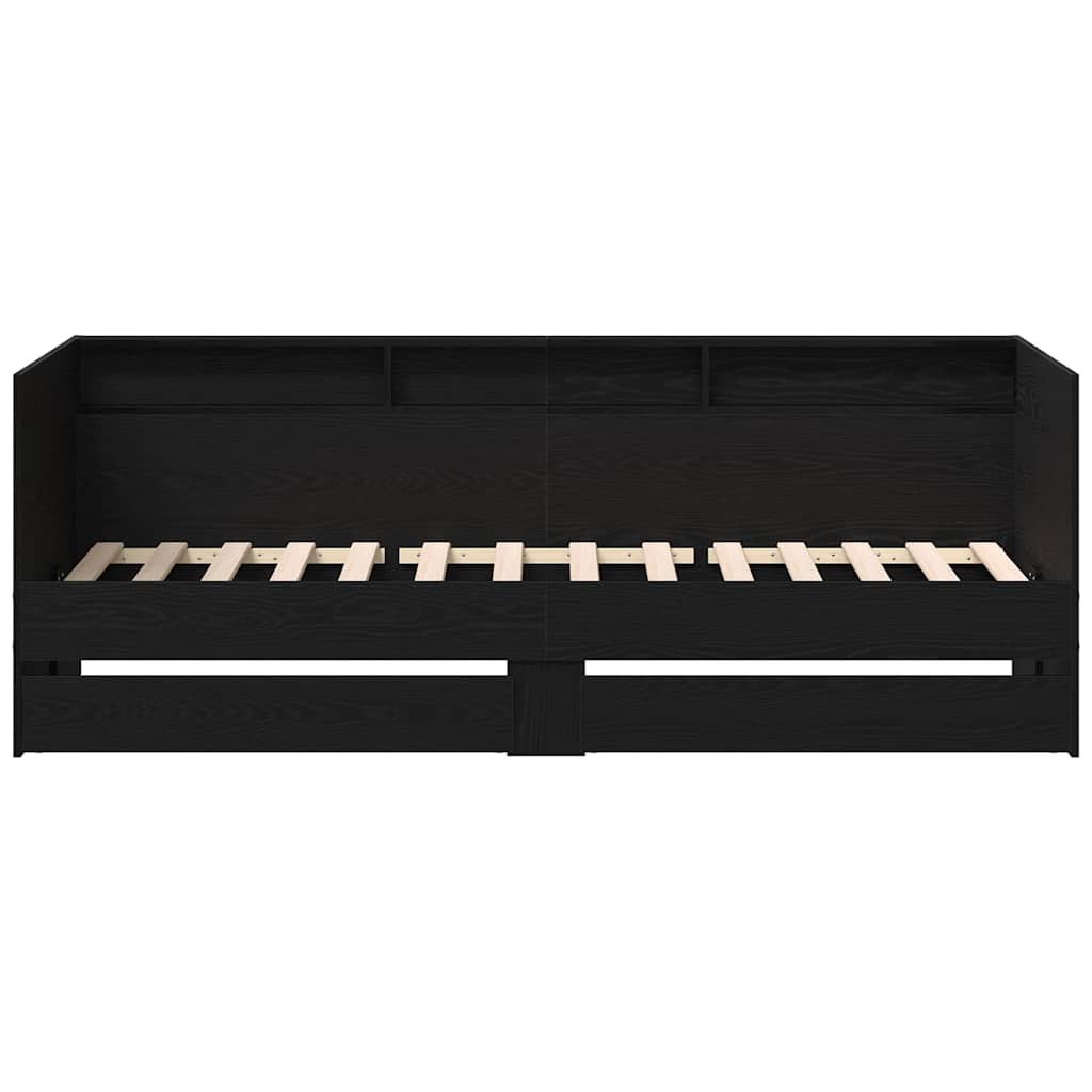 vidaXL Κρεβάτι ημέρας με συρτάρια μαύρου δρυός Μαύρος δρυς