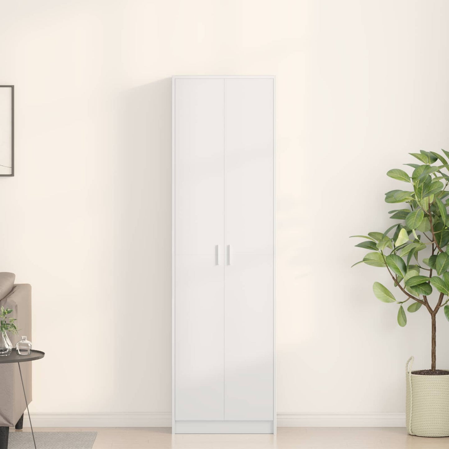vidaXL Ντουλάπι με ράφι Λευκό 55 x 25 x 189 εκ. Επεξεργασμένο ξύλο