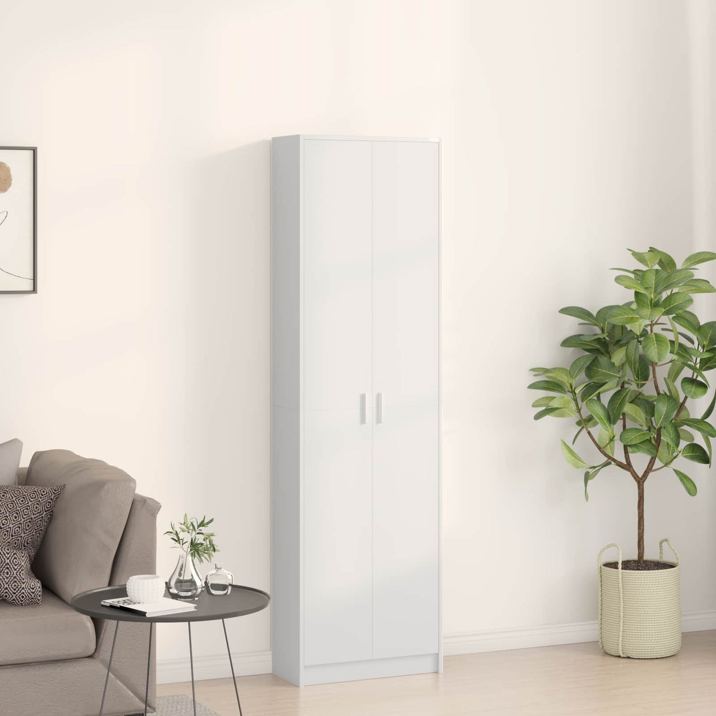 vidaXL Ντουλάπι με ράφι Λευκό 55 x 25 x 189 εκ. Επεξεργασμένο ξύλο