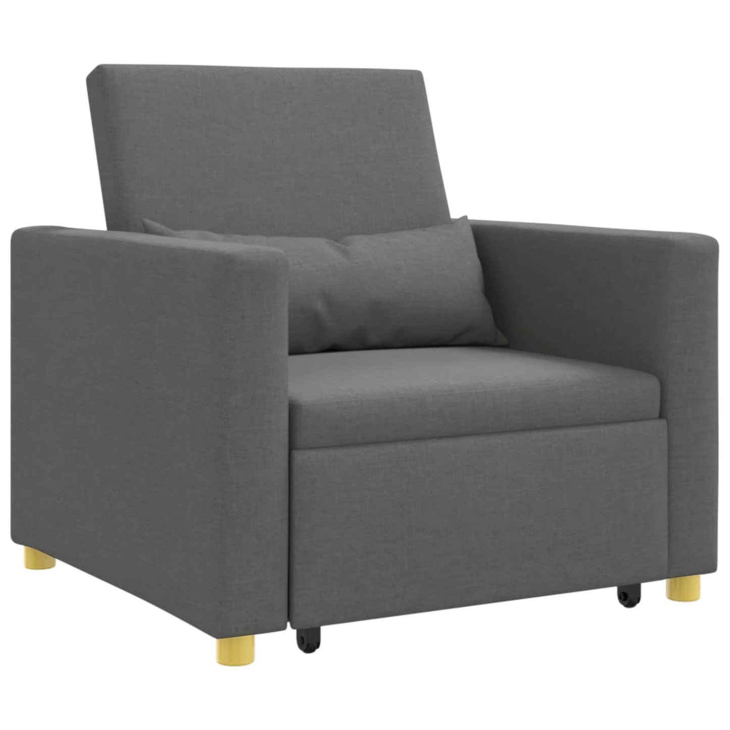vidaXL Μονός καναπές-κρεβάτι Σκούρο γκρι 90 x 165 x 87 εκ. ύφασμα