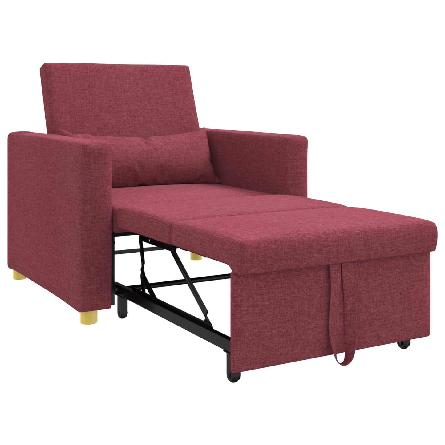 vidaXL Καναπές Κρεβάτι Μονό Μπορντό 90 x 165 x 87 εκ. ύφασμα