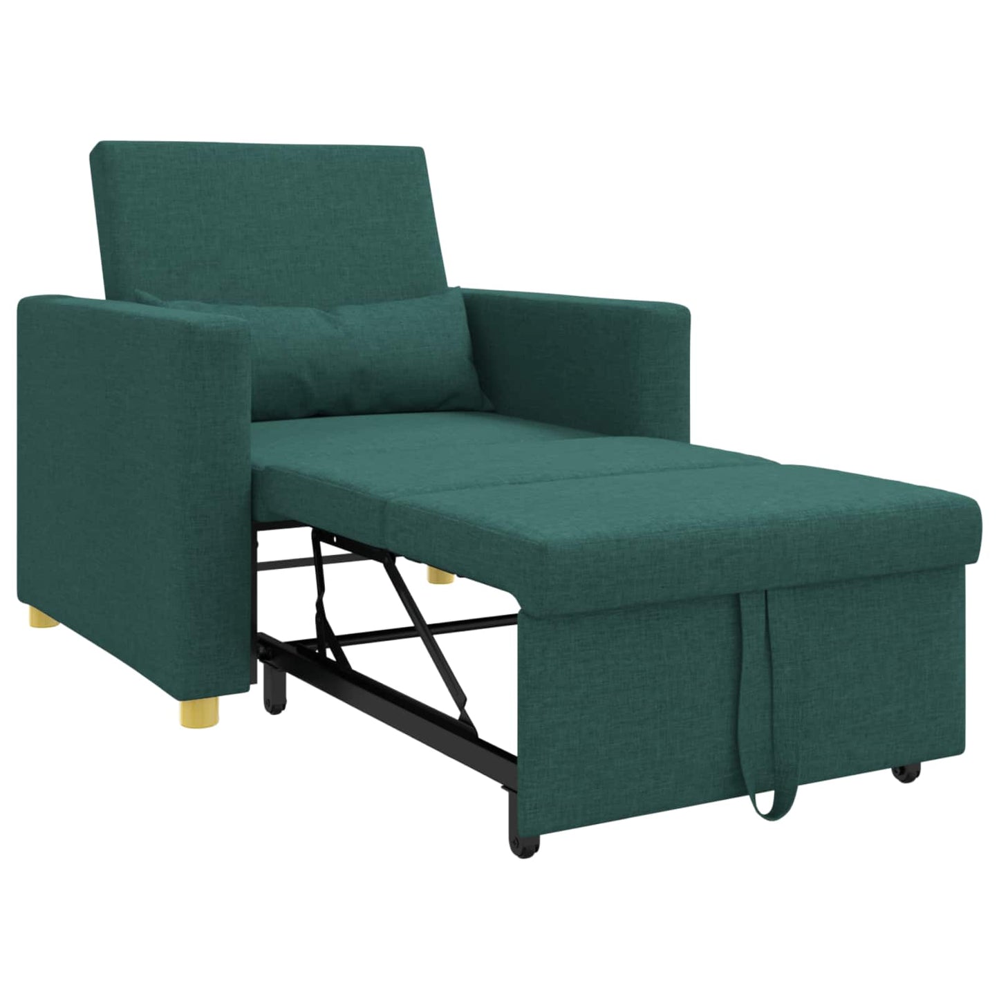 vidaXL Καναπές Κρεβάτι Μονό Σκούρο πράσινο 90 x 165 x 87 εκ. ύφασμα