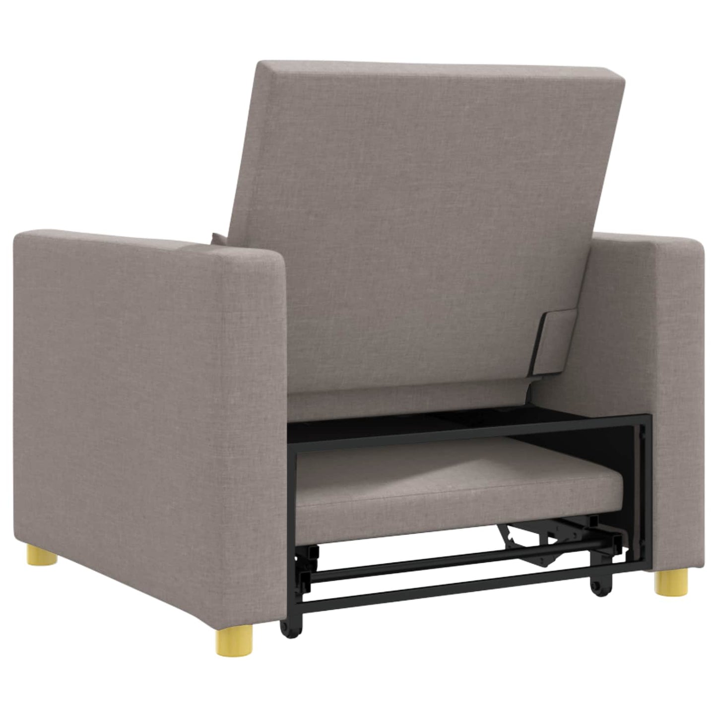 vidaXL Καναπές Κρεβάτι Μονό με τροχούς Taupe 90 x 165 x 87 εκ. ύφασμα