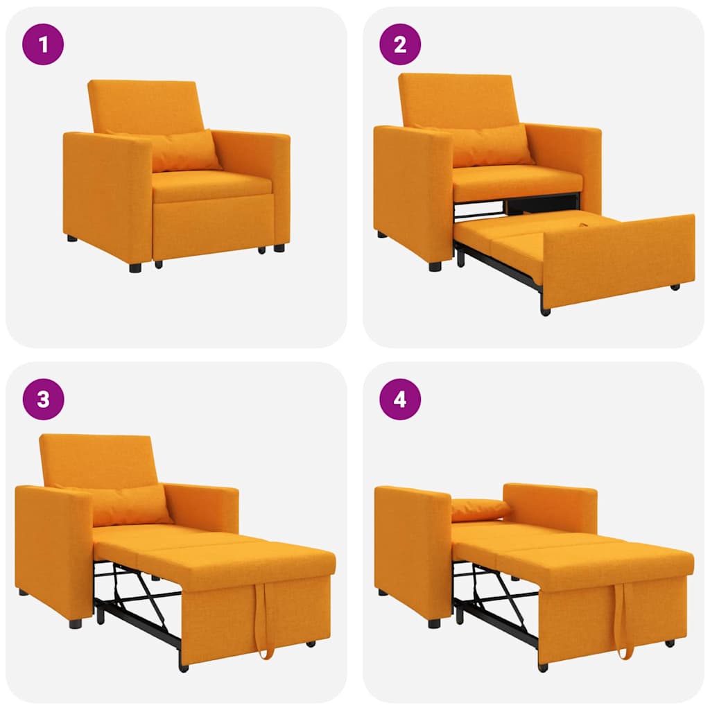 vidaXL Μονός καναπές-κρεβάτι Σκούρο κίτρινο 90 x 165 x 87 εκ. ύφασμα