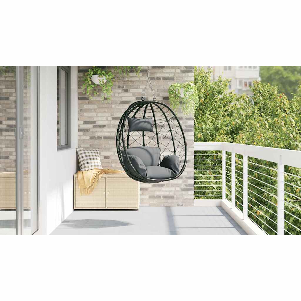 vidaXL Κρεμαστή καρέκλα αυγό Ανθρακί 91,5 x 54,5 x 107 εκ