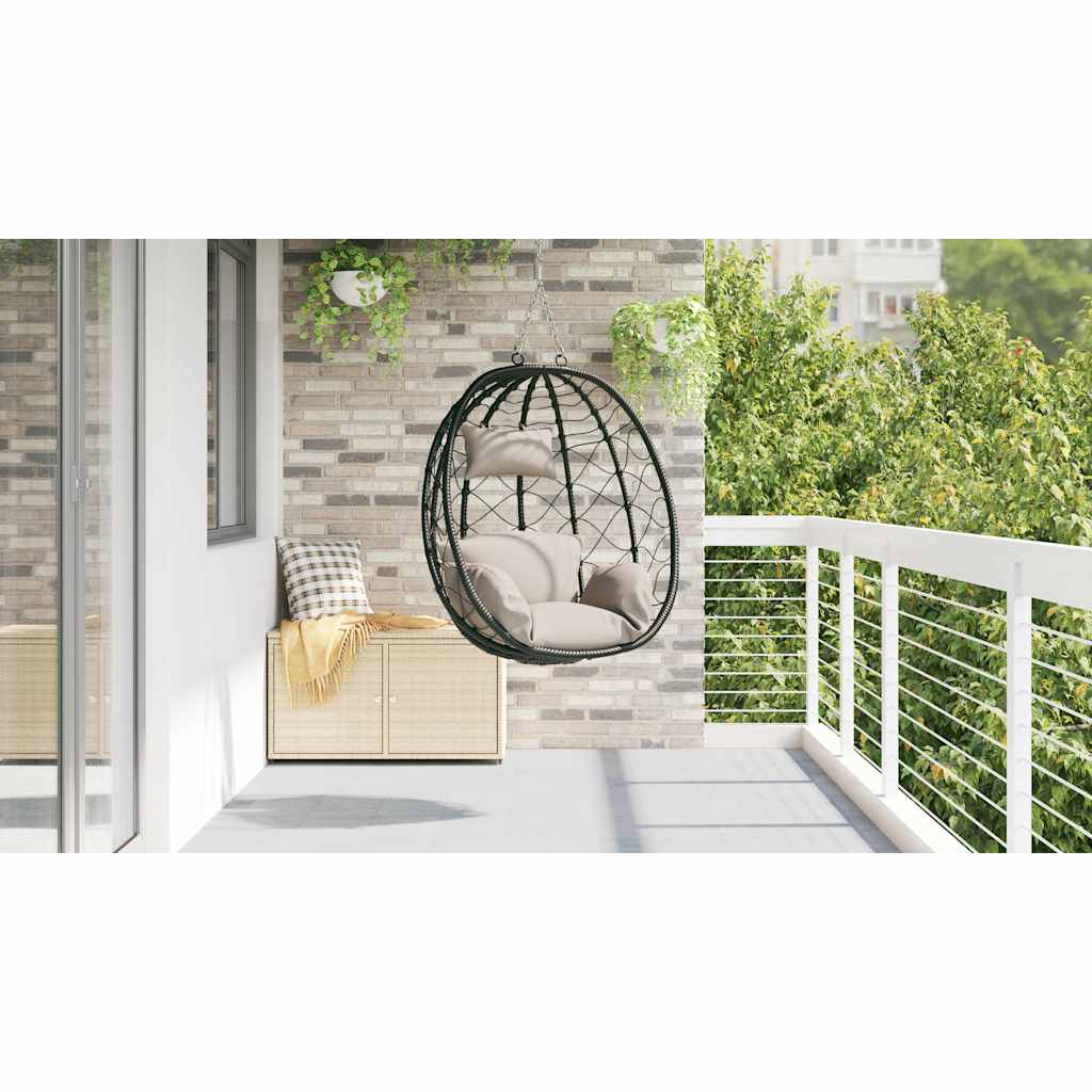 vidaXL Κρεμαστή καρέκλα αυγό Taupe 91,5 x 54,5 x 107 εκ