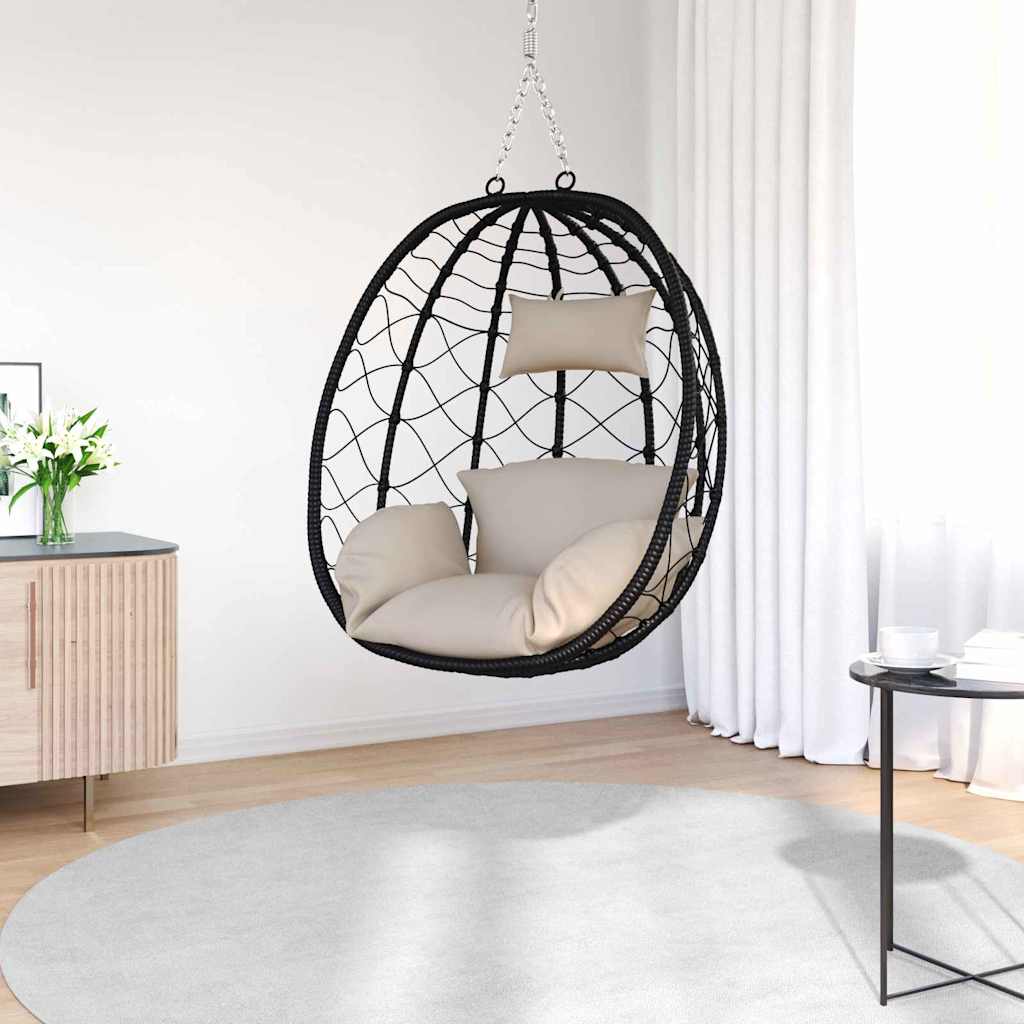 vidaXL Κρεμαστή καρέκλα αυγό Taupe 91,5 x 54,5 x 107 εκ