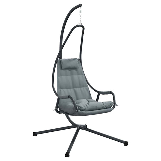 vidaXL Κρεμαστή Καρέκλα με Στήριγμα και Μαξιλάρι Ανθρακί Χάλυβα