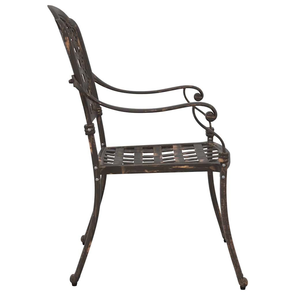 vidaXL Καρέκλα Κήπου 2 pcs Μπρονζέ 55 x 56,5 x 91εκ Αλουμίνιο