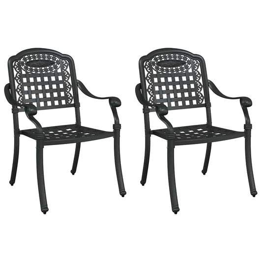vidaXL Καρέκλα Κήπου 2 pcs Μαύρο 55 x 56,5 x 91εκ Αλουμίνιο