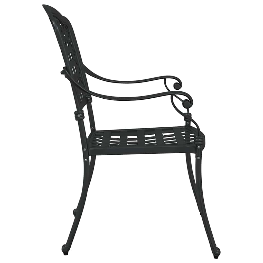 vidaXL Καρέκλα Κήπου 2 pcs Μαύρο 55 x 56,5 x 91εκ Αλουμίνιο