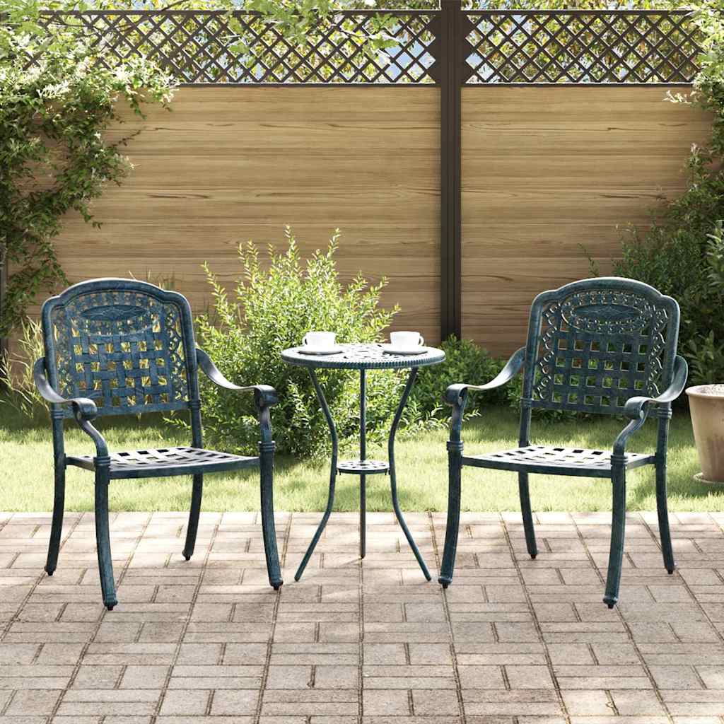 vidaXL Καρέκλα Κήπου 2 pcs Πράσινο 55 x 56,5 x 91εκ Αλουμίνιο