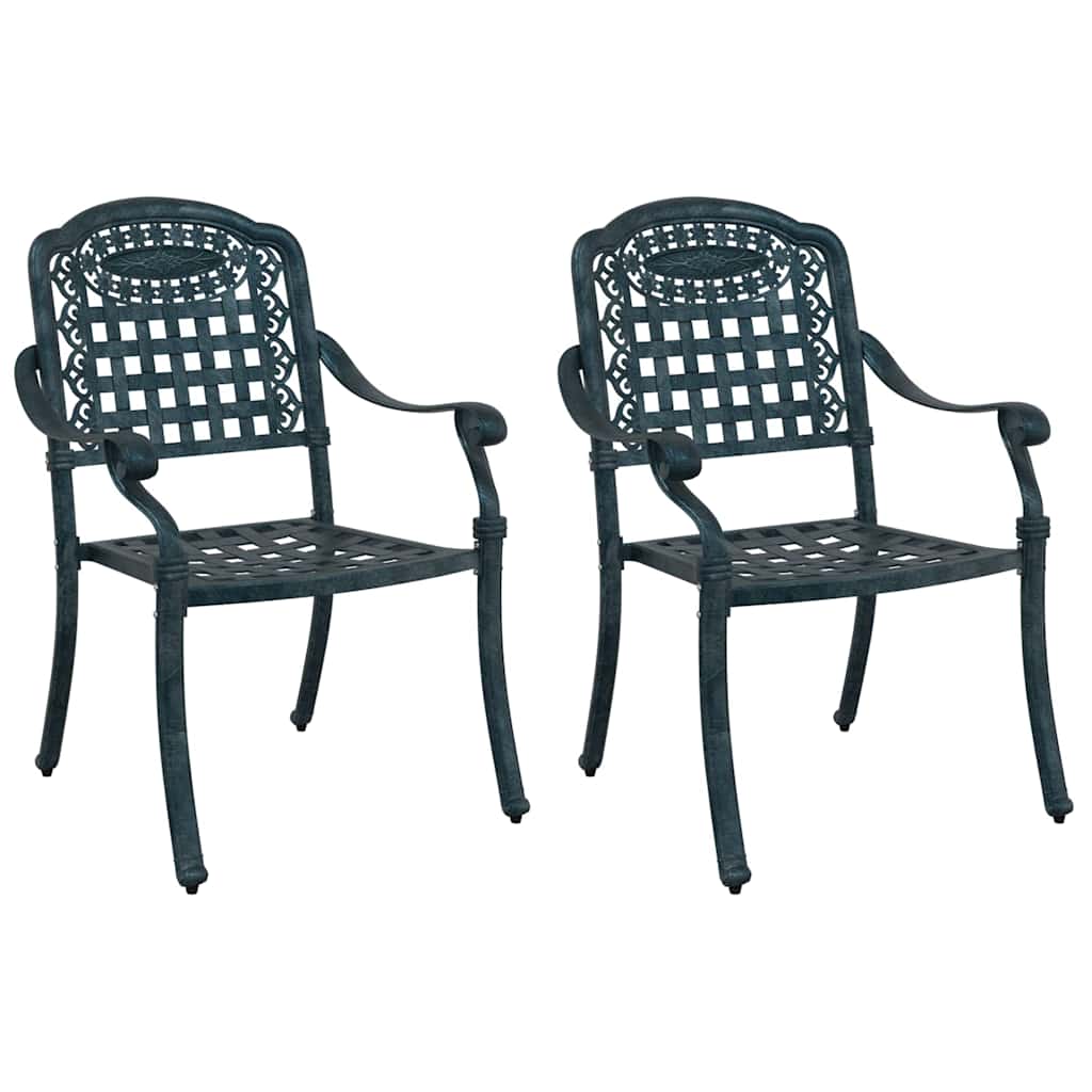 vidaXL Καρέκλα Κήπου 2 pcs Πράσινο 55 x 56,5 x 91εκ Αλουμίνιο