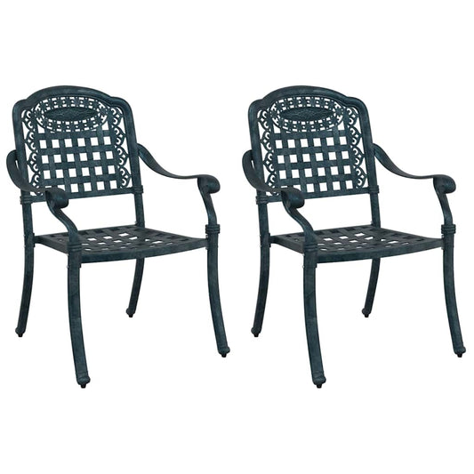 vidaXL Καρέκλα Κήπου 2 pcs Πράσινο 55 x 56,5 x 91εκ Αλουμίνιο