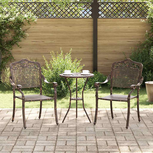 vidaXL Καρέκλα Κήπου 2 pcs Μπρονζέ 55 x 55 x 92,5 εκ. Αλουμίνιο