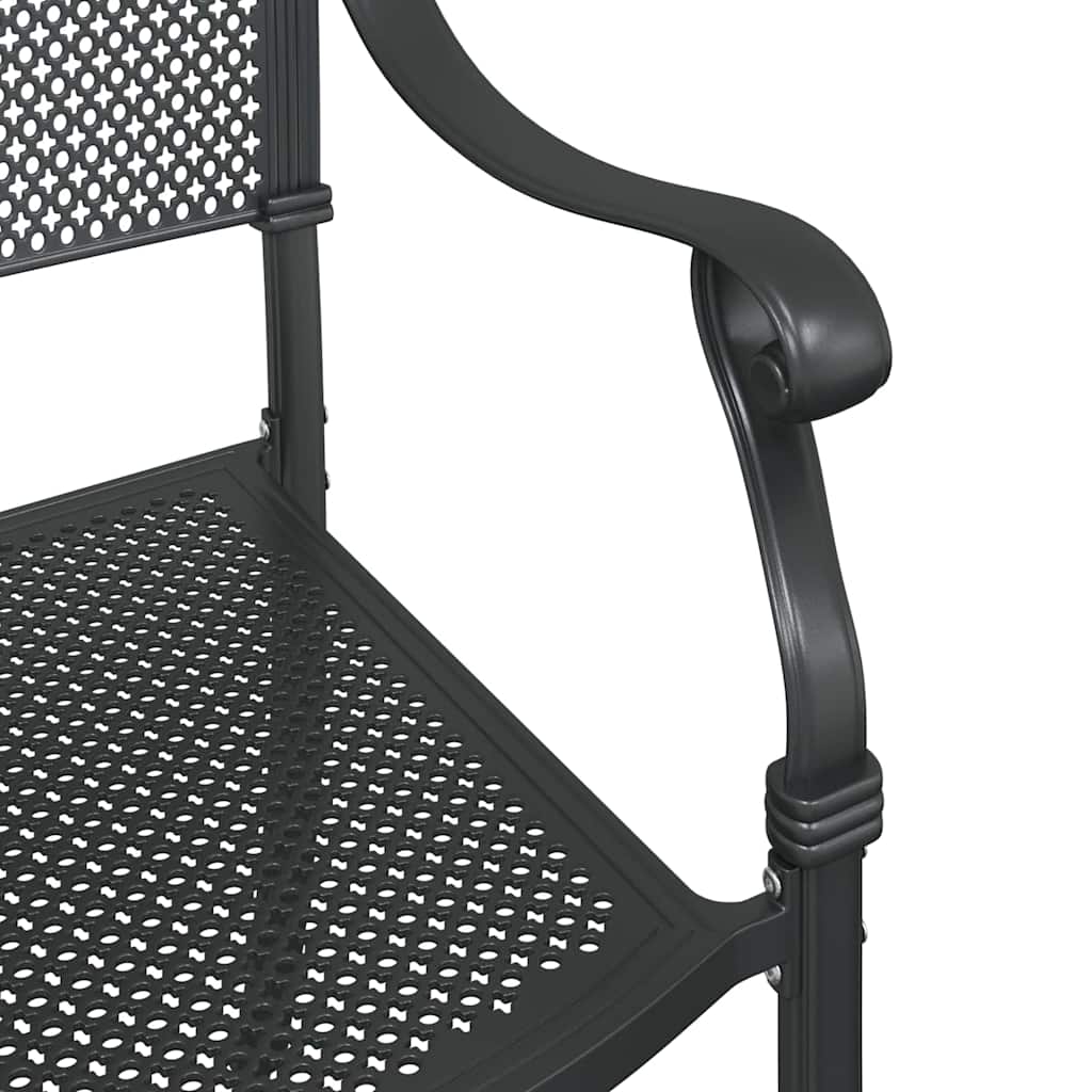 vidaXL Καρέκλα Κήπου 2 pcs Μαύρο 55 x 55 x 92,5 εκ. Αλουμίνιο