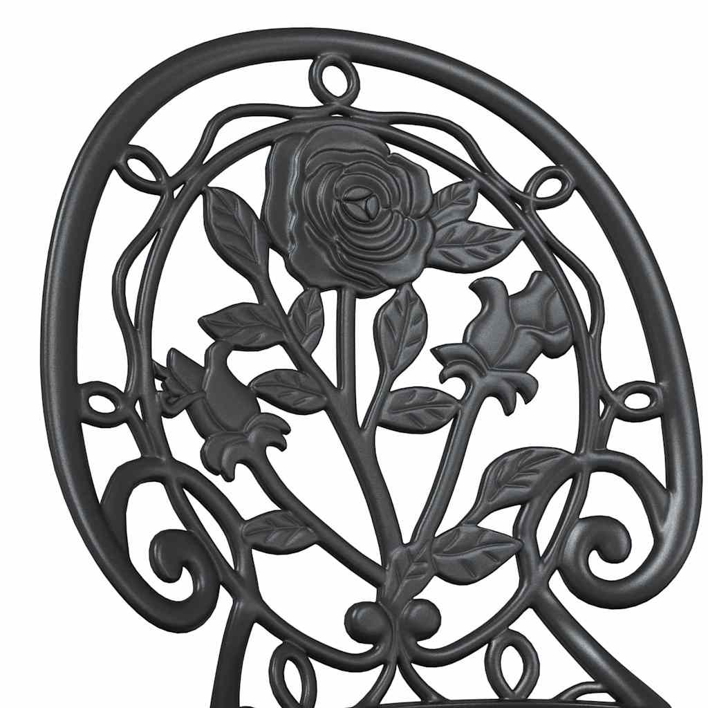 vidaXL Σετ Μπιστρό Κήπου 3 pcs Μαύρο Αλουμίνιο