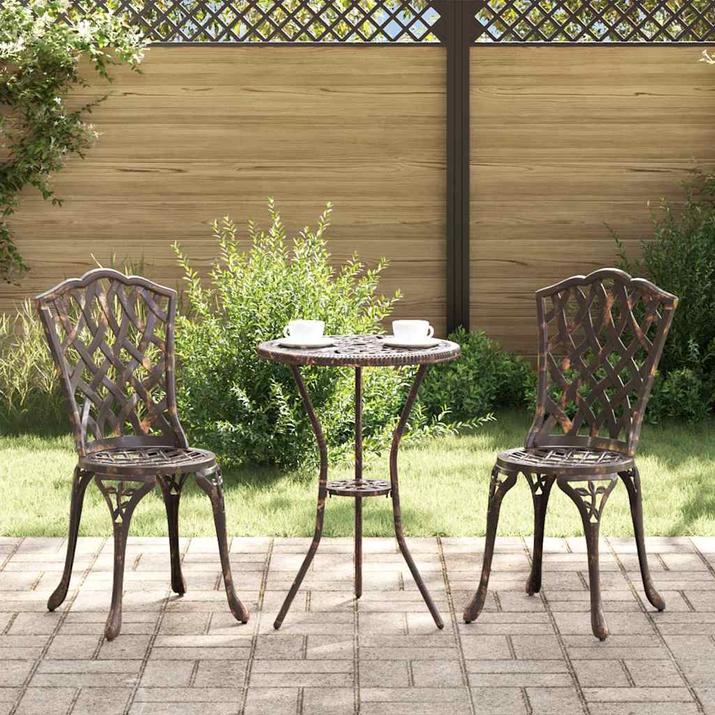 vidaXL Καρέκλα Κήπου 2 pcs Μπρονζέ 39 x 40 x 87εκ Αλουμίνιο