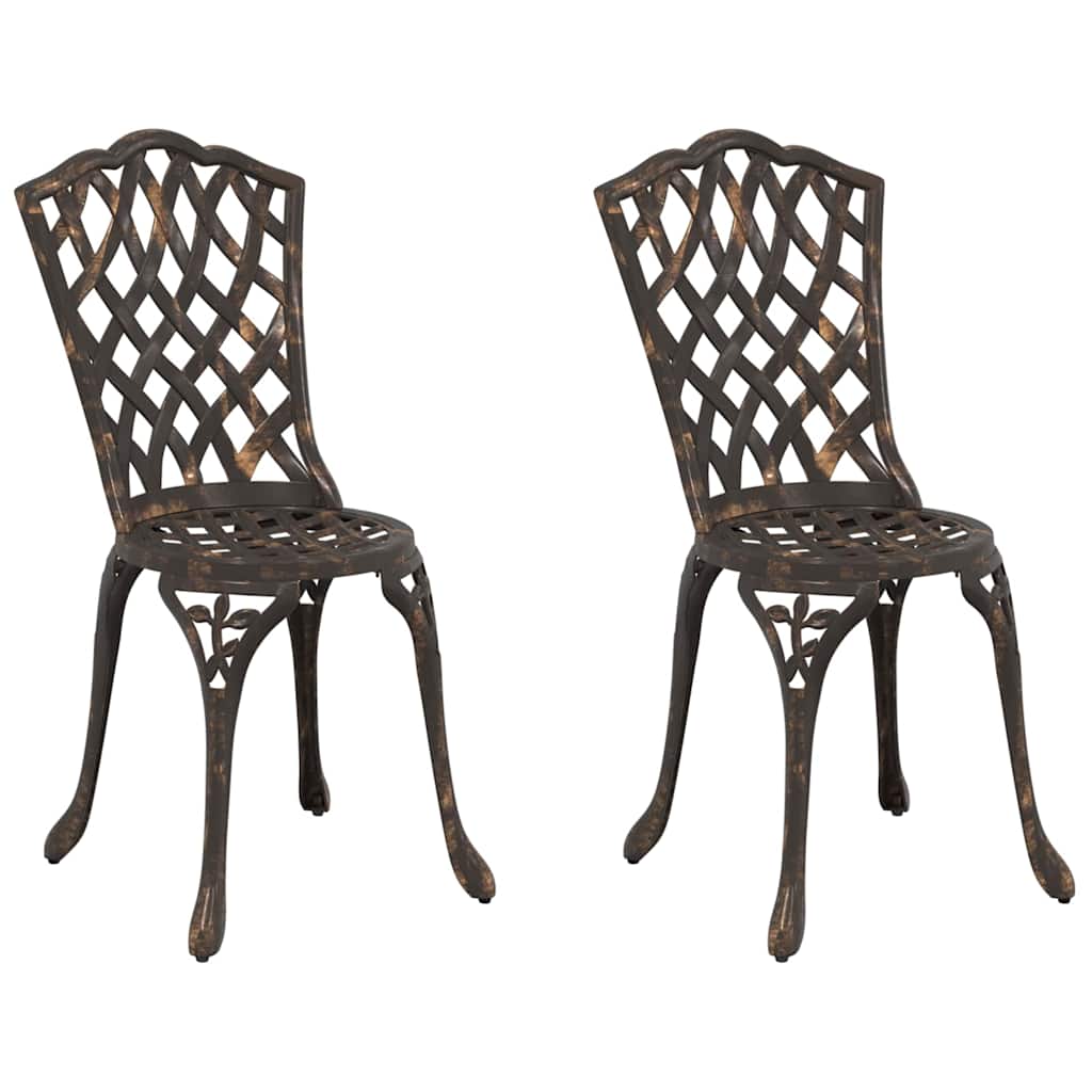 vidaXL Καρέκλα Κήπου 2 pcs Μπρονζέ 39 x 40 x 87εκ Αλουμίνιο