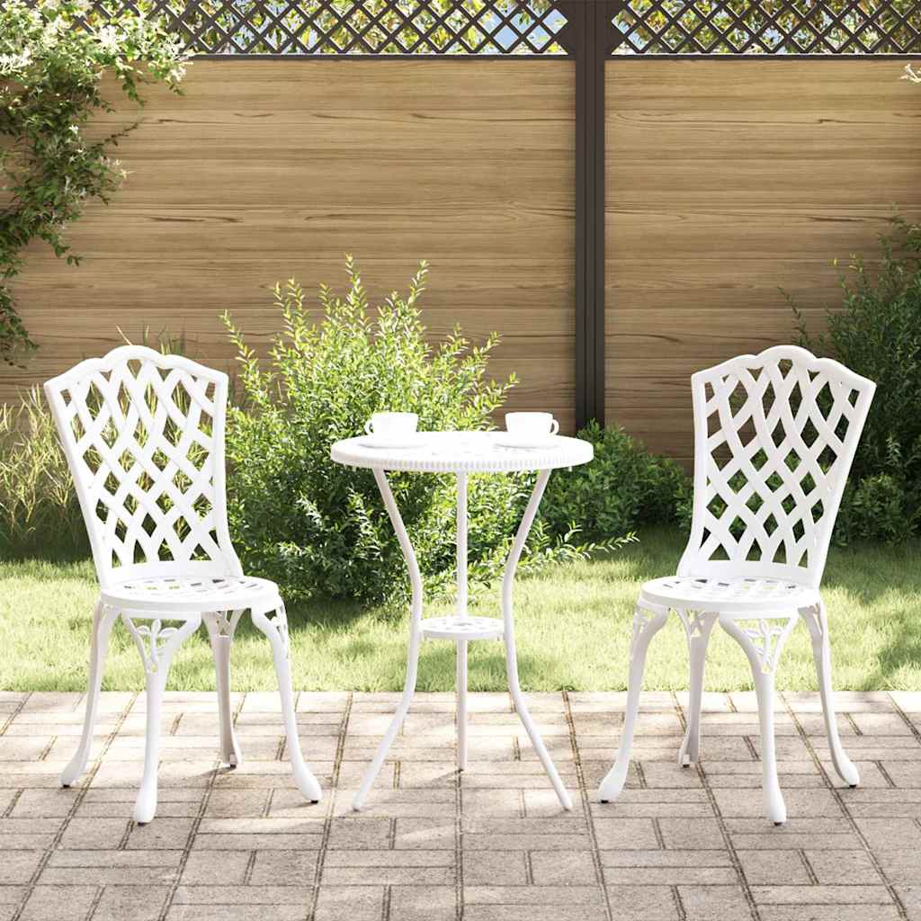vidaXL Καρέκλα Κήπου 2 pcs Λευκό 39 x 40 x 87εκ Αλουμίνιο